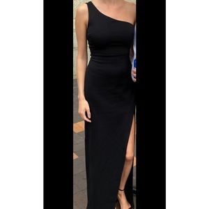 Black one strap dress from lulus worn once as a bridesmaids dress.